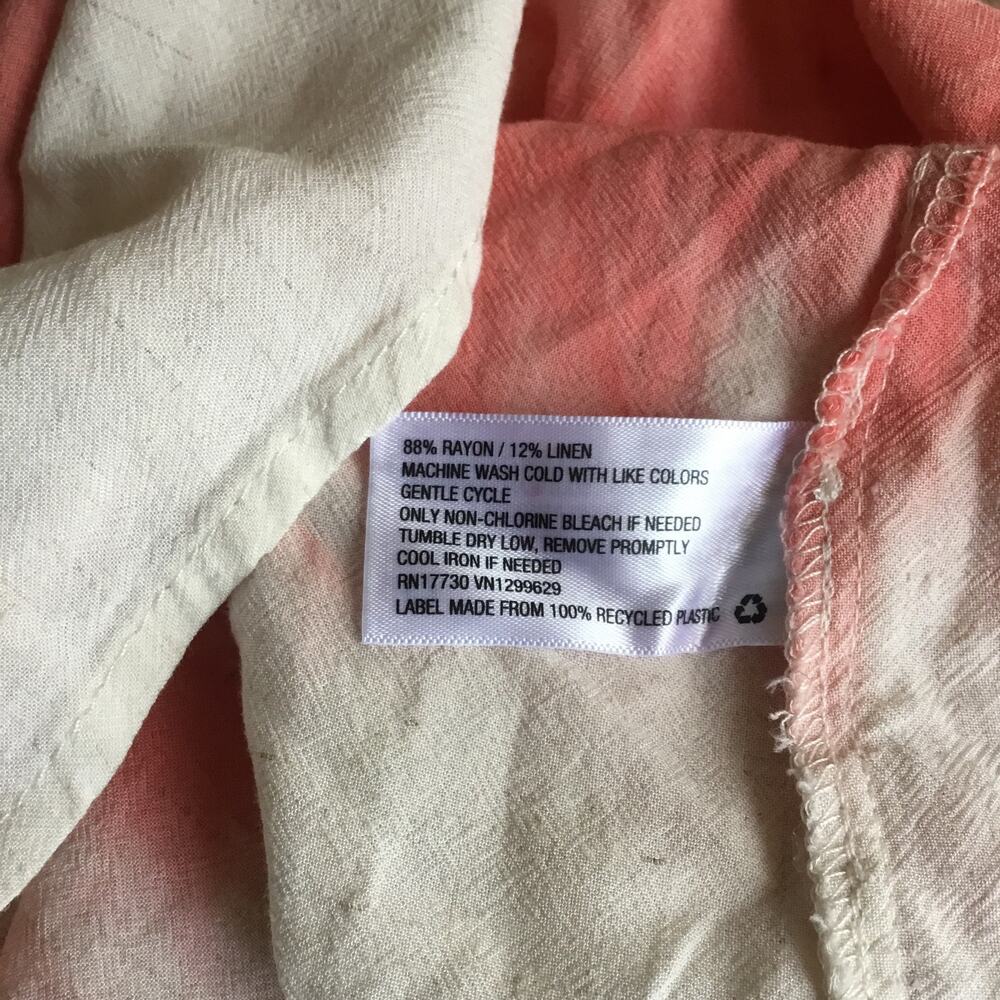 Knox Rose Tie-Dye Cream Orange Boho Style V-Neck Maxi Dress Sz XL - Picture 7 of 7